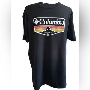 Columbia Men’s Black Sunset Mountain Graphic T-Shirt Size Large